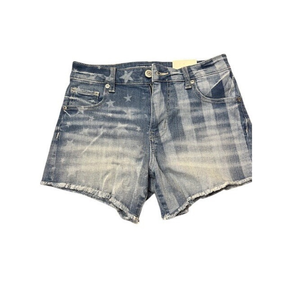 High Rise Denim Shorts Medium Wash 3.5 Inch Inseam Size 2 Blue Cut Off Shorts